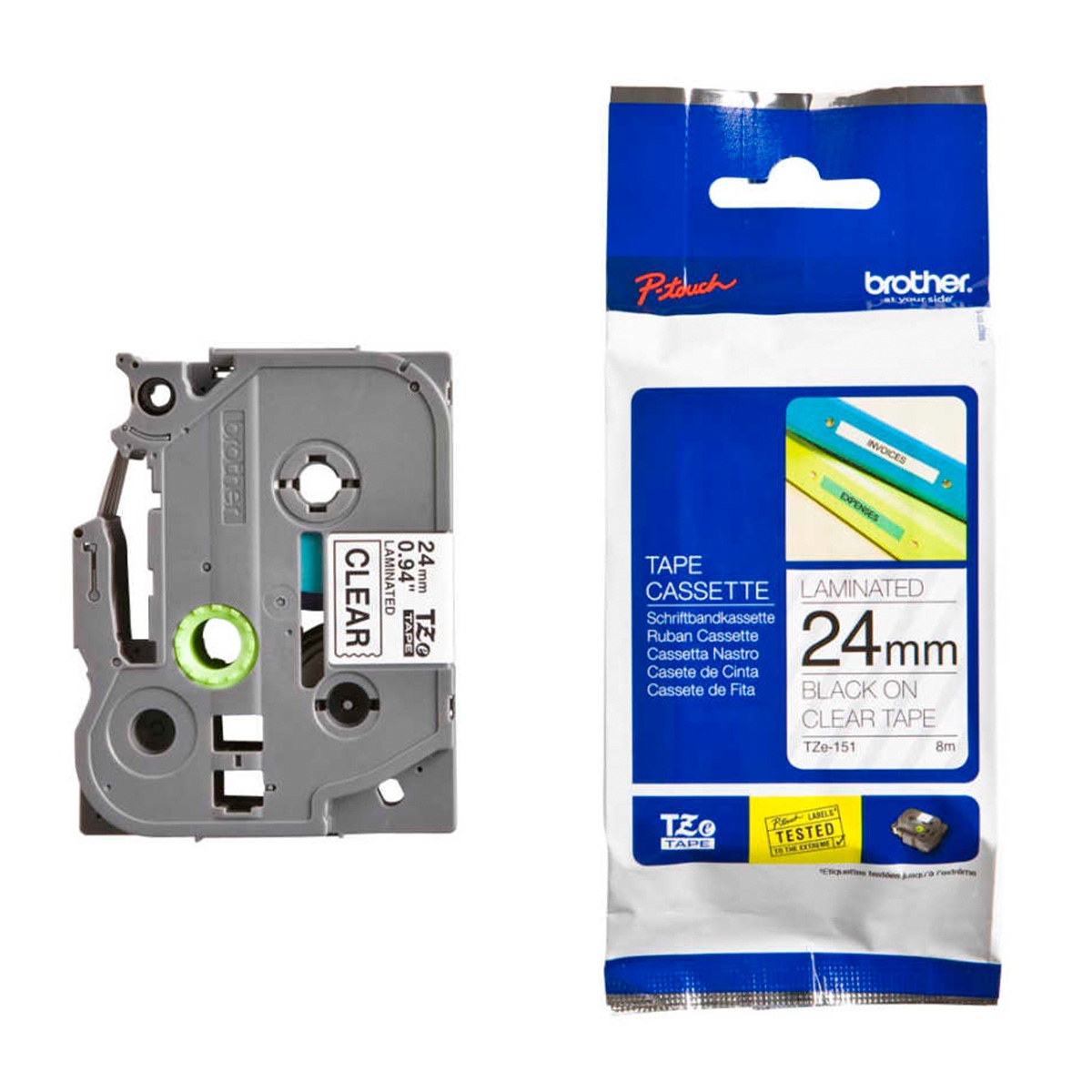 Brother tze-fx251 24mm beyaz/siyah etiket