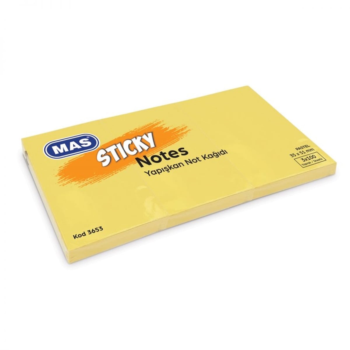 Mas 3653 Post-it 35x51 pastel sarı 100yaprak