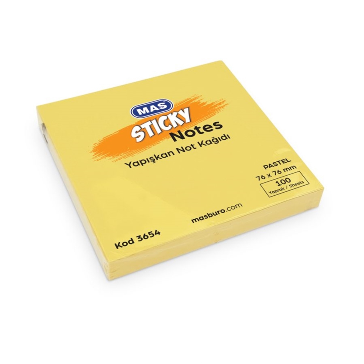Mas 3654 Post-it 76x76 pastel sarı 100yaprak