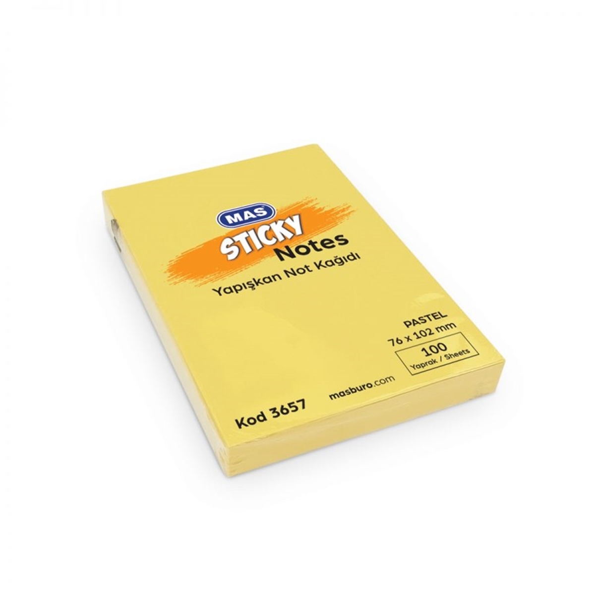 Mas 3657 Post-it 76x02 pastel sarı 100yaprak