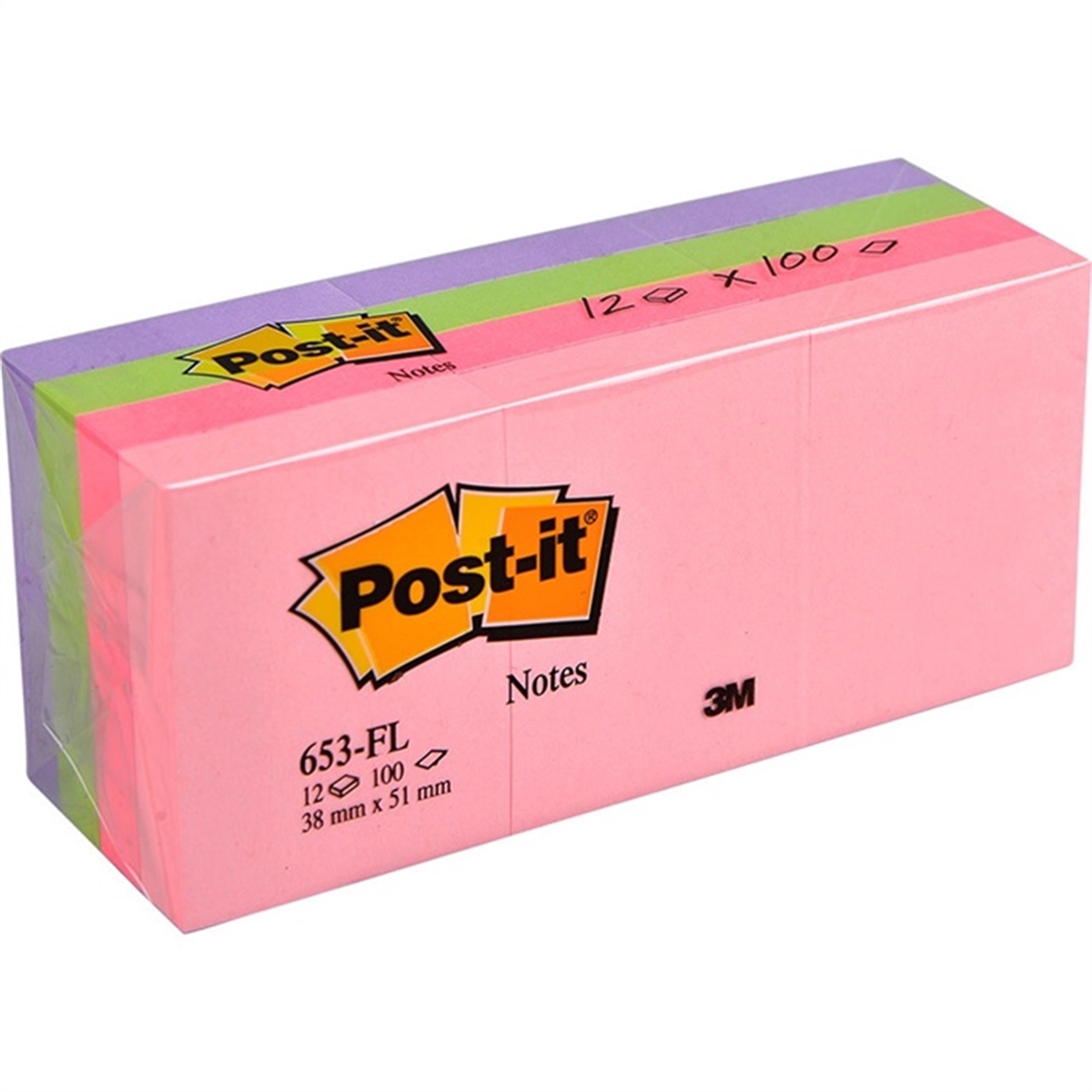 3m Post-it 653-fl 38x51 floral seri 4 renk 100 yp.