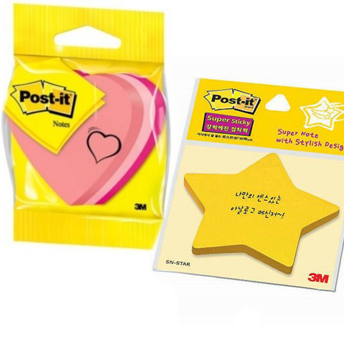 3m Post-it Yıldız ve Kalp Şekilli Yapışkanlı Not Kağıdı 2x30 yaprak