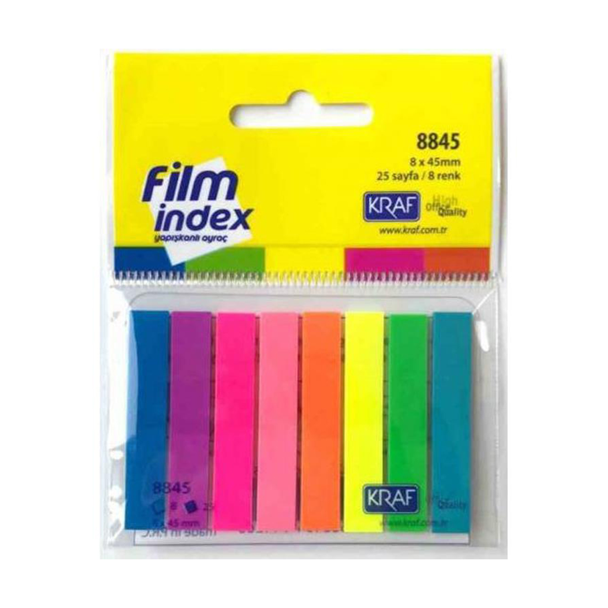 Kraf Yapışkanlı Ayraç 8 Renk x 25 Sayfa index 8845