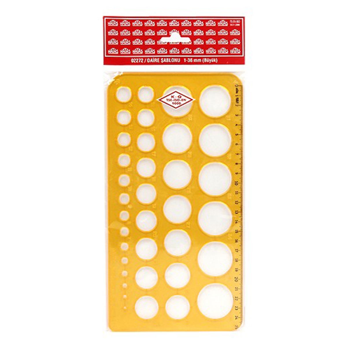 Hatas şablon daire 1-36mm 02272 ekonomik