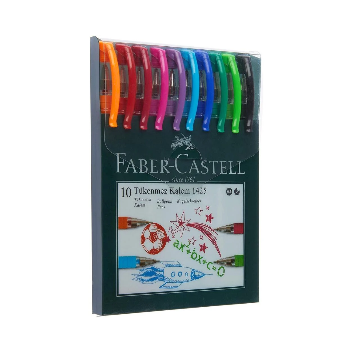 Faber Castell 1425 İğne Uç Tükenmez Kalem Seti 10 Renk