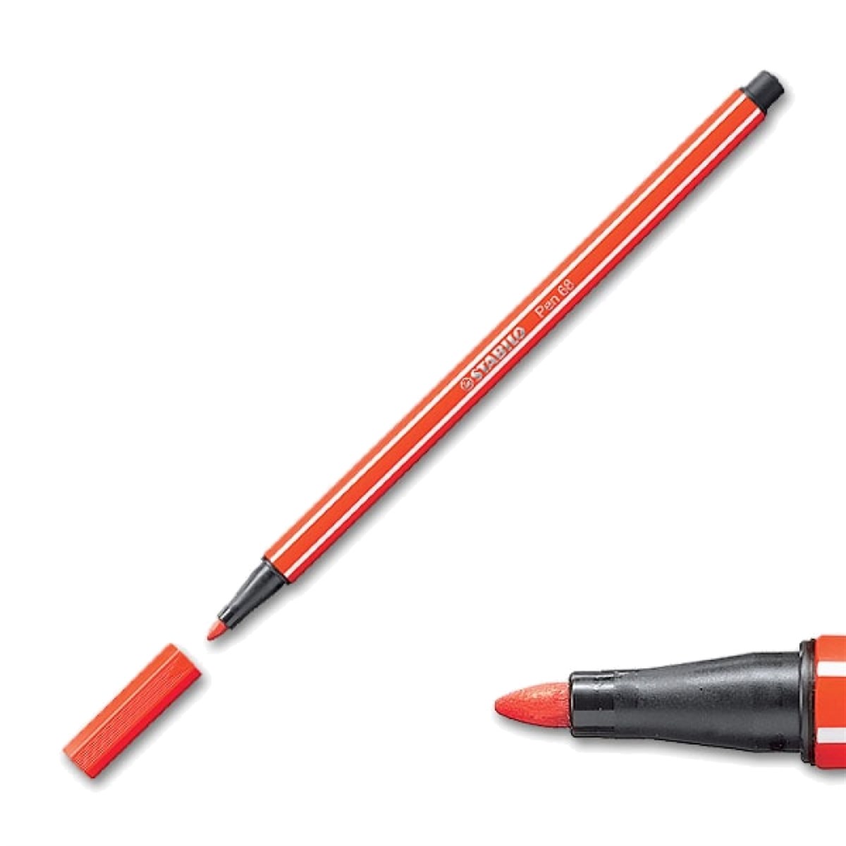 Stabilo Keçe Uçlu Kalem 68/40 Pen 68 Serisi Keçeli Açık Kırmızı