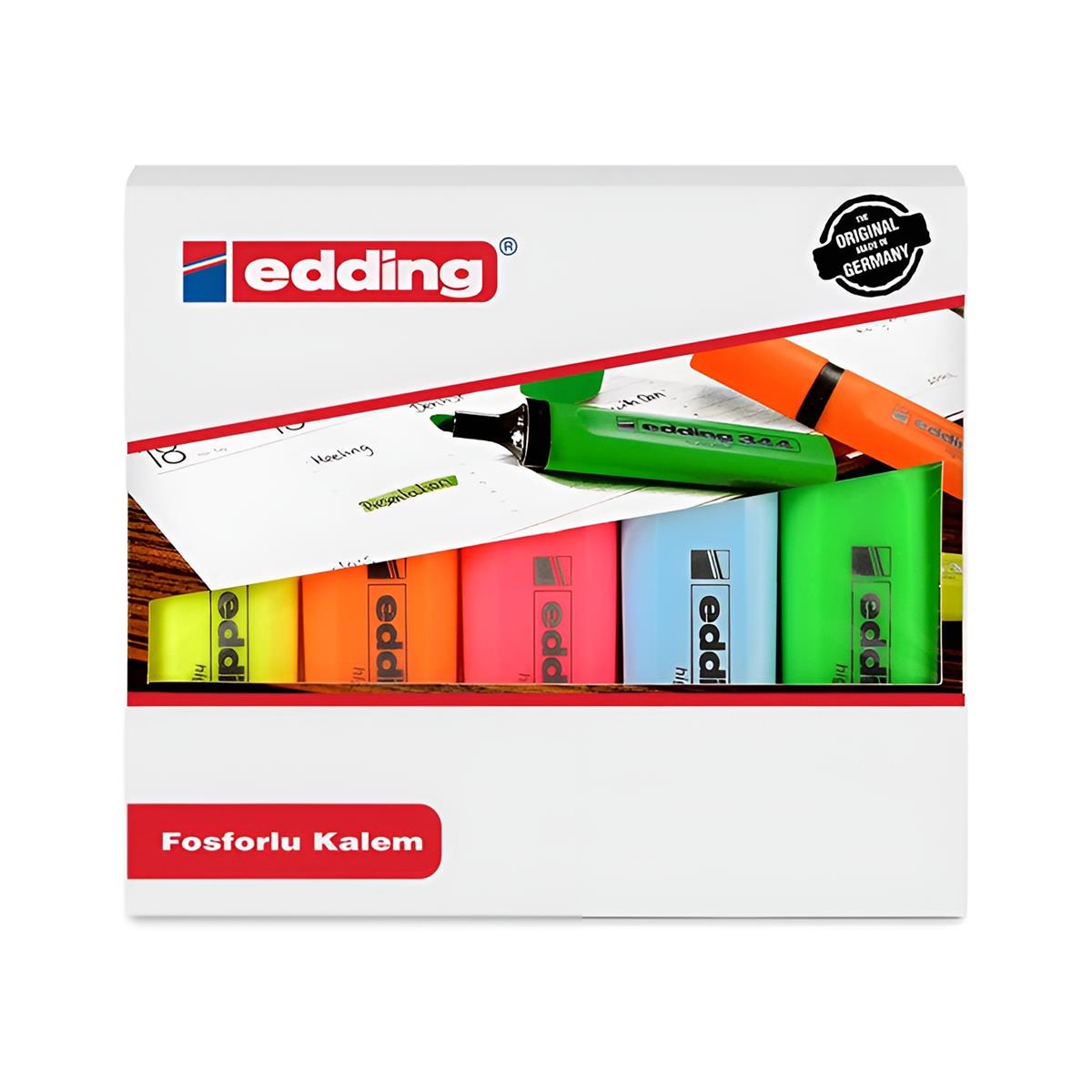 Edding e-344-5 renk fosforlu kalem seti