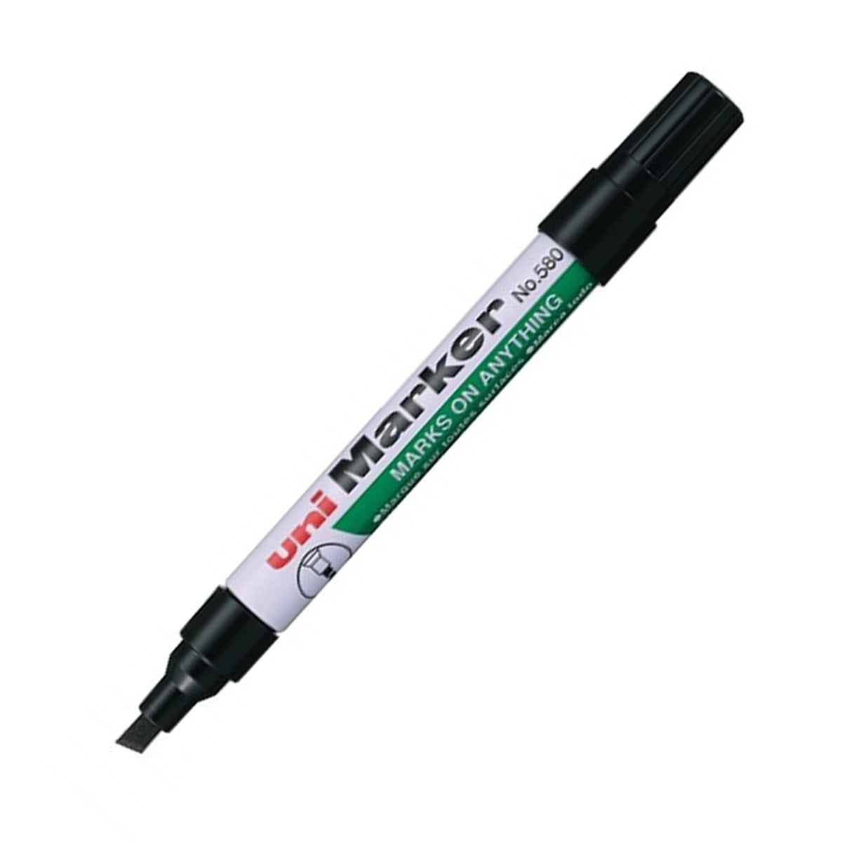 Uni-ball 580b siyah kesik uç markör (1.0-5.0mm)