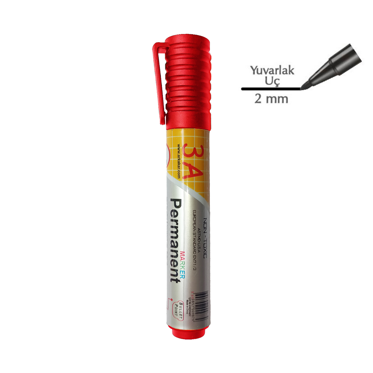 3a permanent marker kırmızı 987