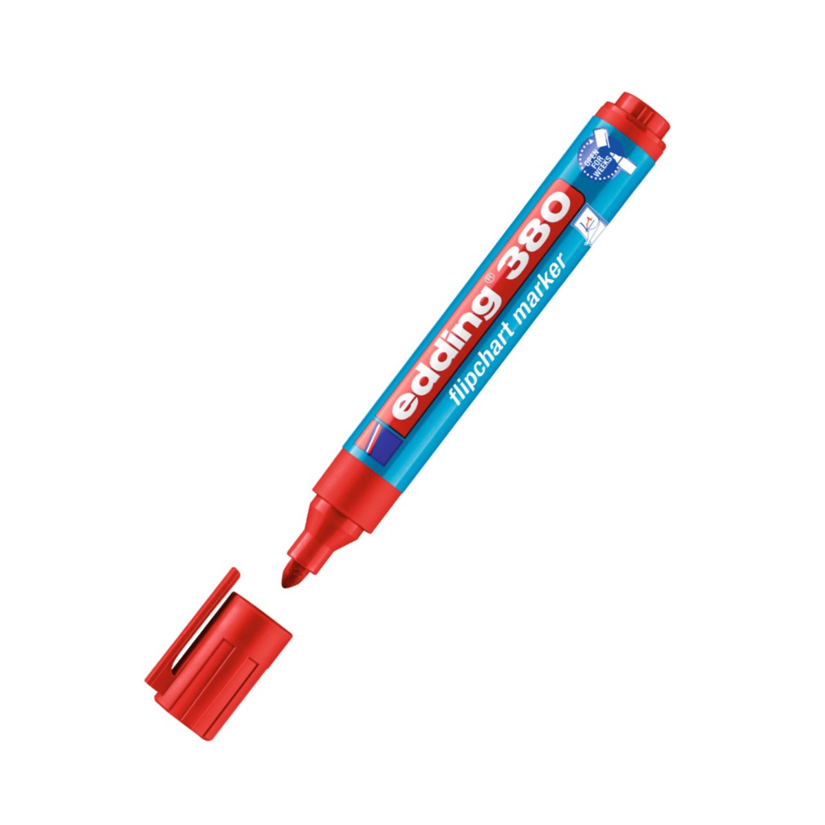 Edding E 380 Flipchart Kalemi Kırmızı Yuvarlak Uç