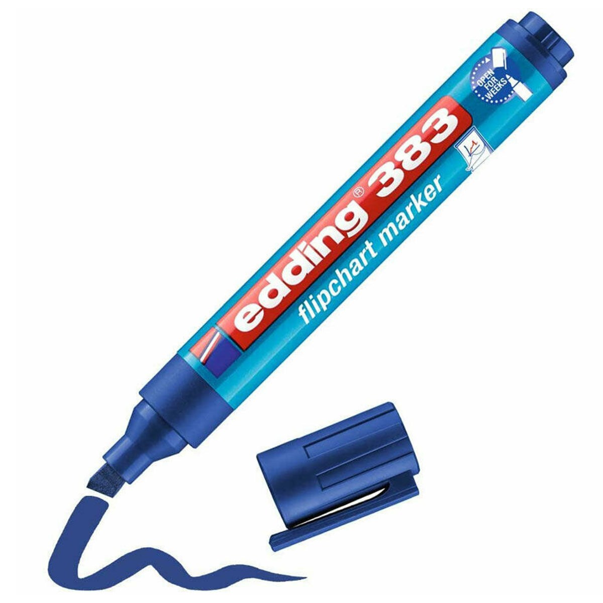 Edding E 383 Flipchart Kalemi Mavi Kesik Uç