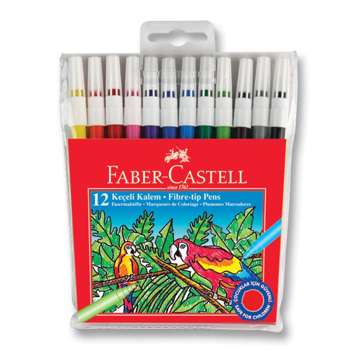 Faber Castell keçeli kalem 12'li poşet 155130