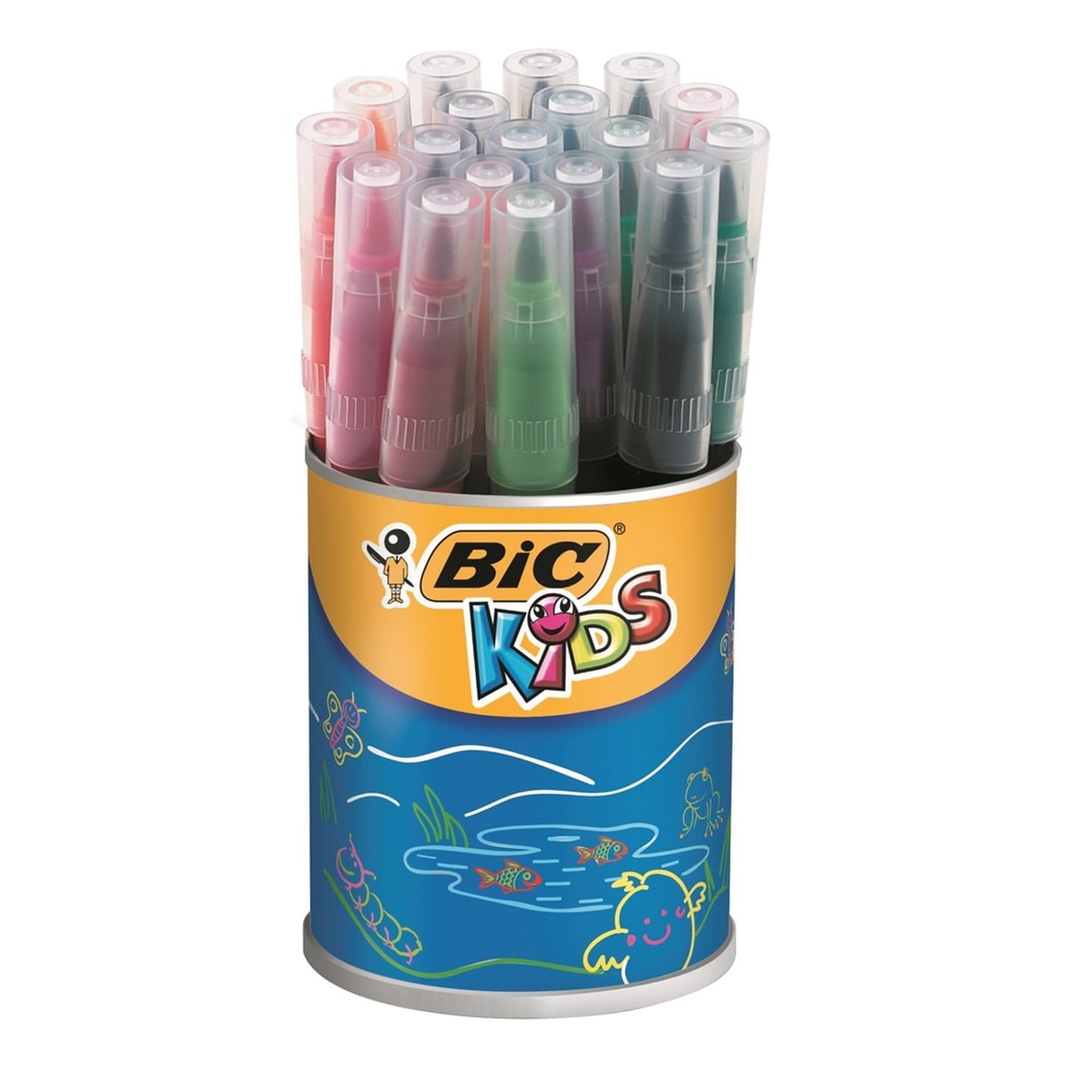 Bic keçeli kalem 18 renk visa fırça uçlu 828965
