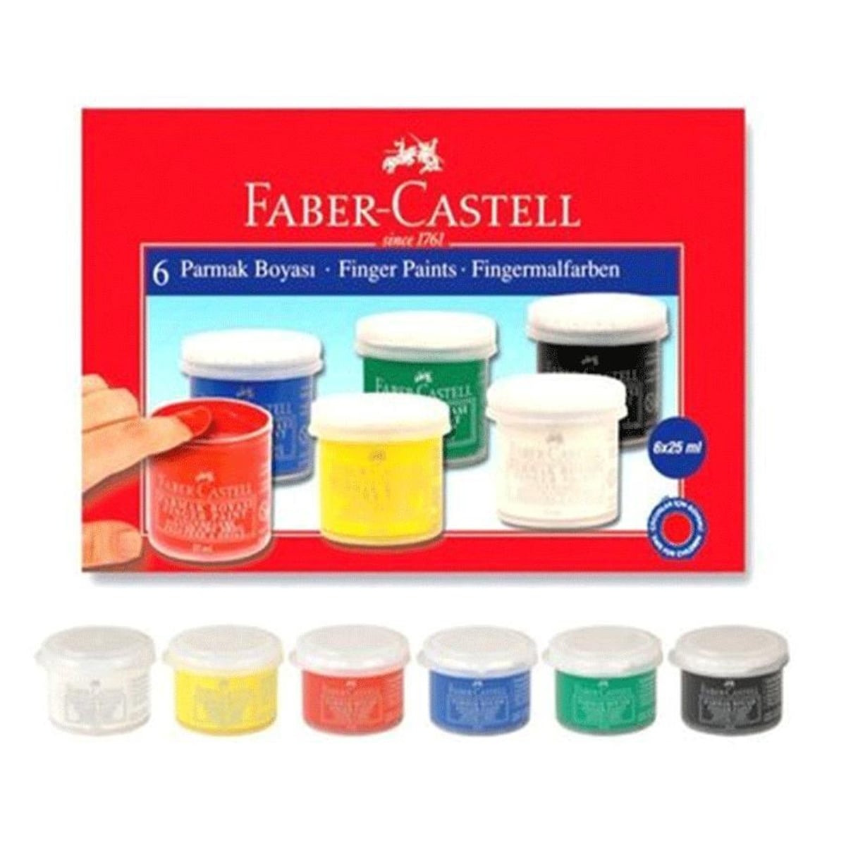 Faber Castell Parmak Boyası 6 Renkli 25ml 51701604020