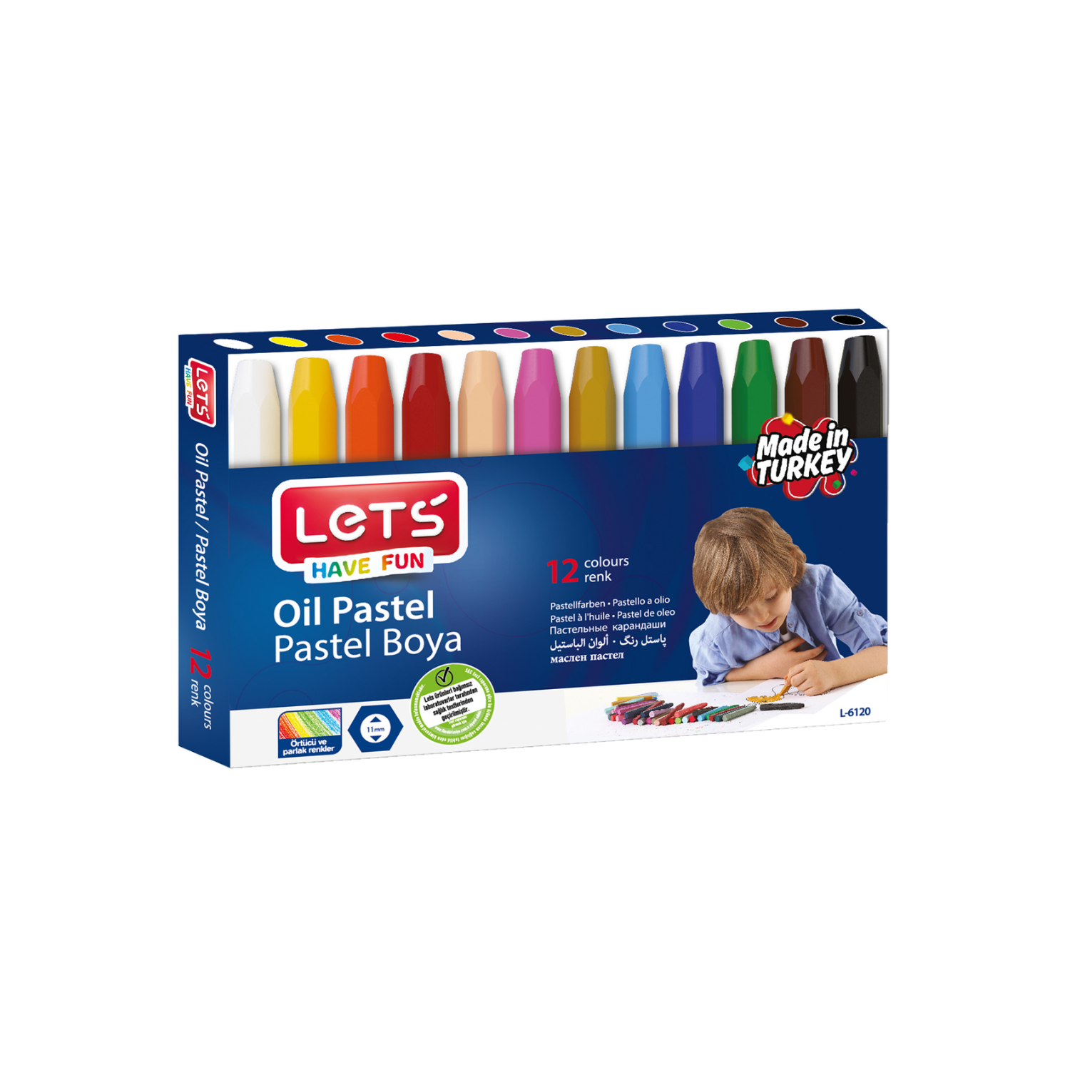 Lets 12 Renk Yağlı Pastel Boya L-6120