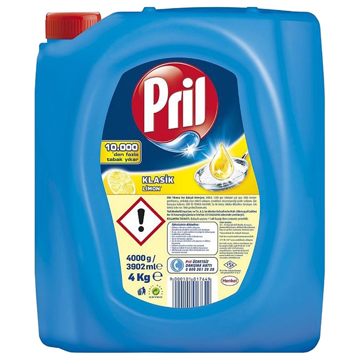 Pril Power Sıvı Bulaşık Deterjanı Limon Kokulu Beş etkili 4 Kg