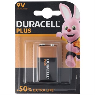 Duracell Plus 9 Volt Alkalin E-block Pil 6LR61/MN1604
