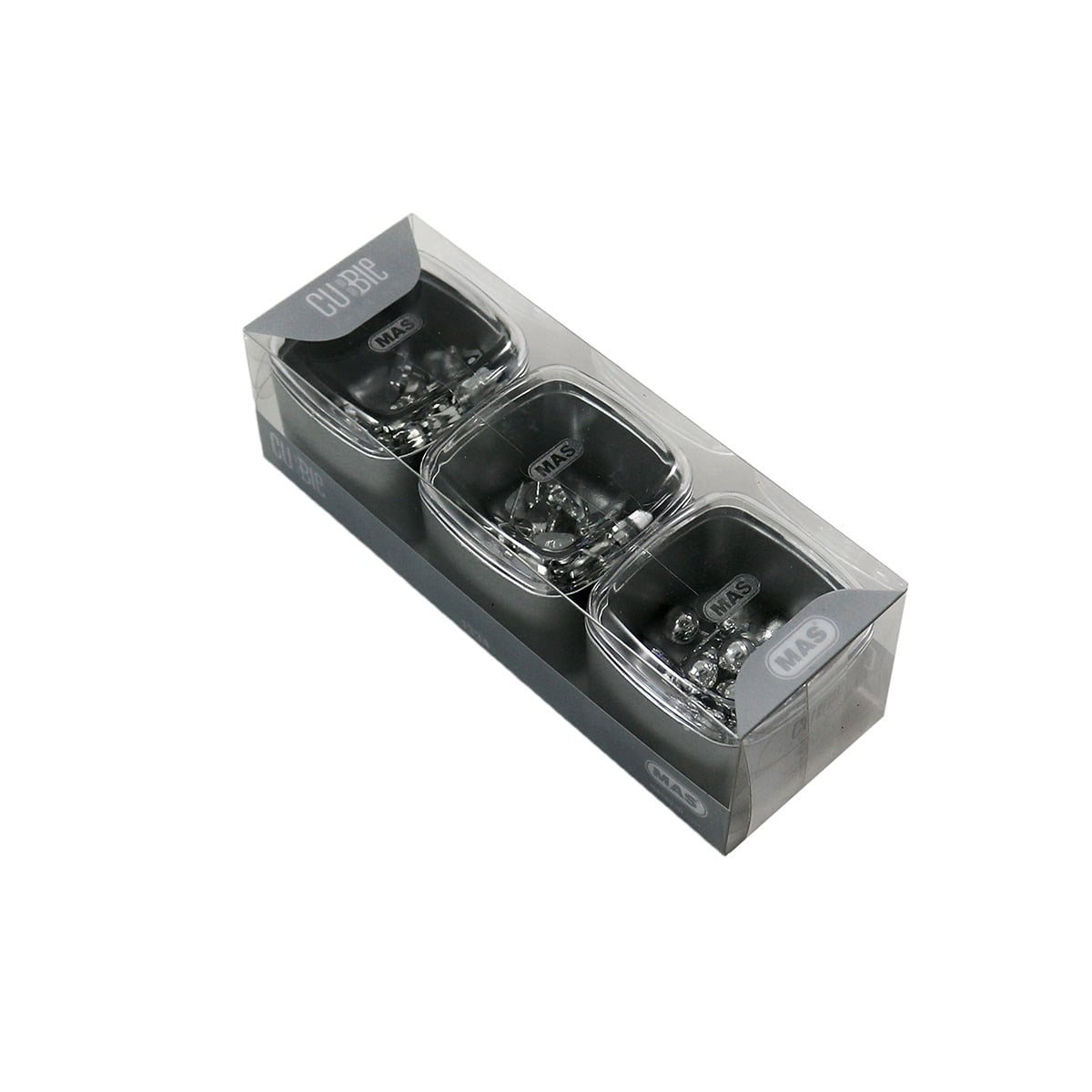 Mas 1334 cubbie premium 3 lü pvc kutu - silver
