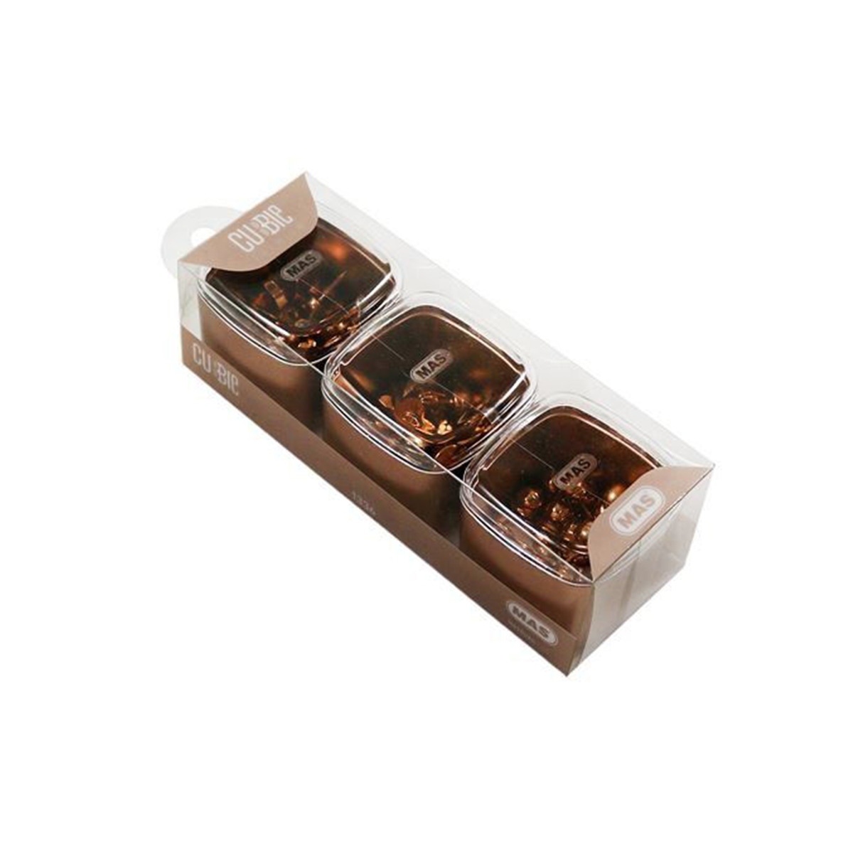Mas 1336 cubbie premium 3 lü pvc kutu - bakır