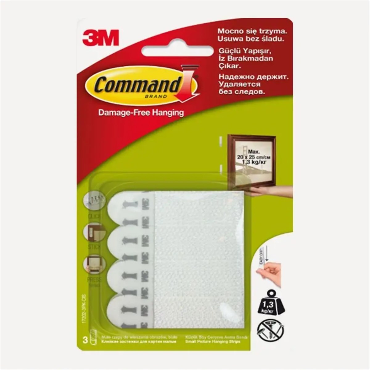 3m Command 17202-3PK-ES Küçük Boy Cırt Cırt Bant