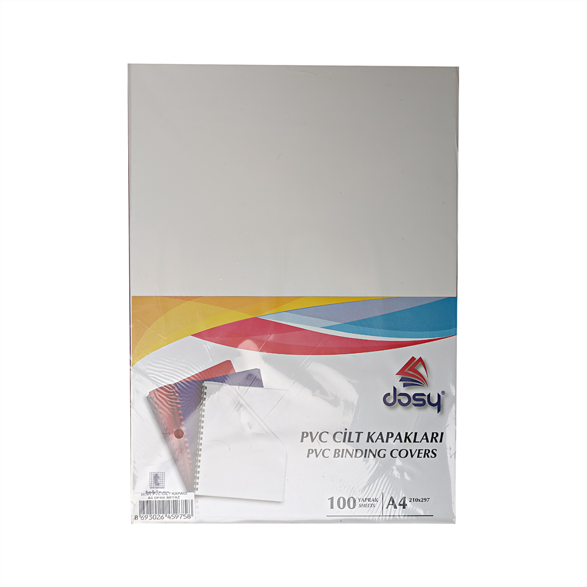 Dosy A4 Cilt Kapağı PVC 160 Micron 100'lü Beyaz