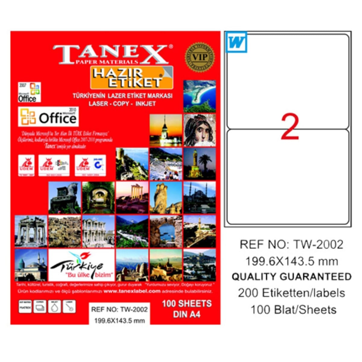 Tanex laser etiket 199.6x143.5 tw-2002