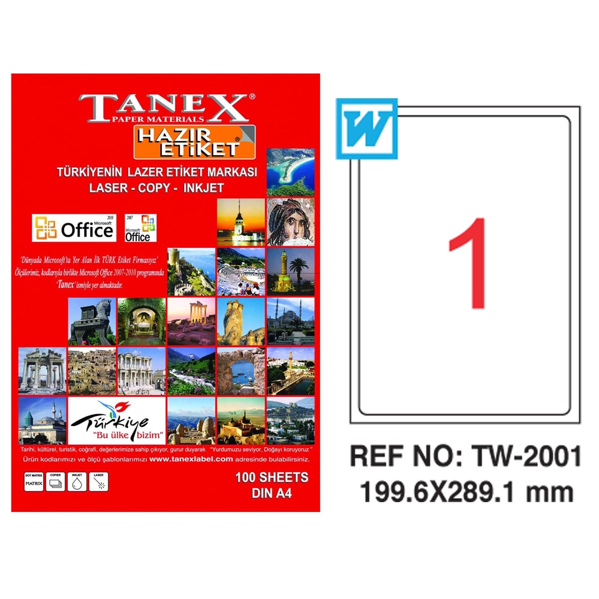 Tanex laser etiket 199.6x289.1 tw-2001