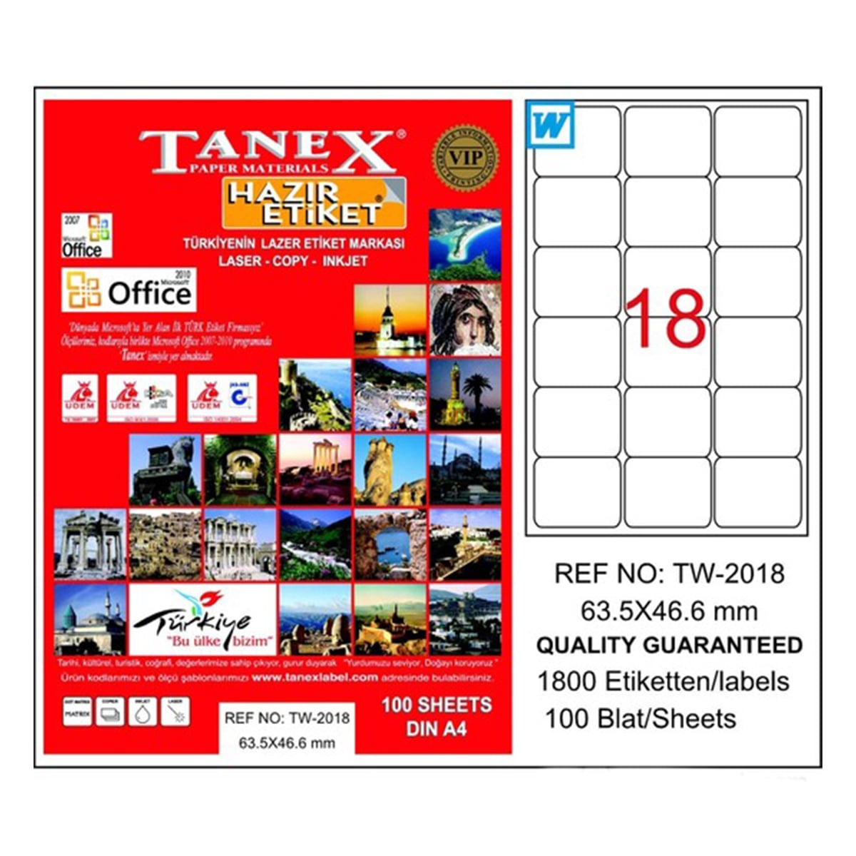 Tanex laser etiket 63.5x46.6 tw-2018