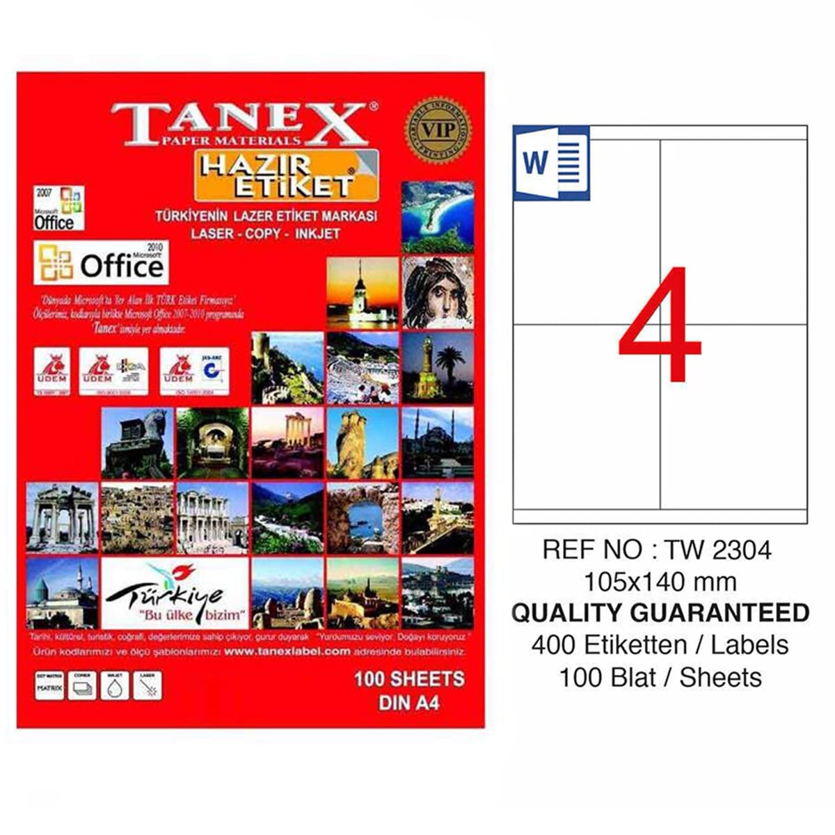 Tanex laser etiket 105x140 tw-2304