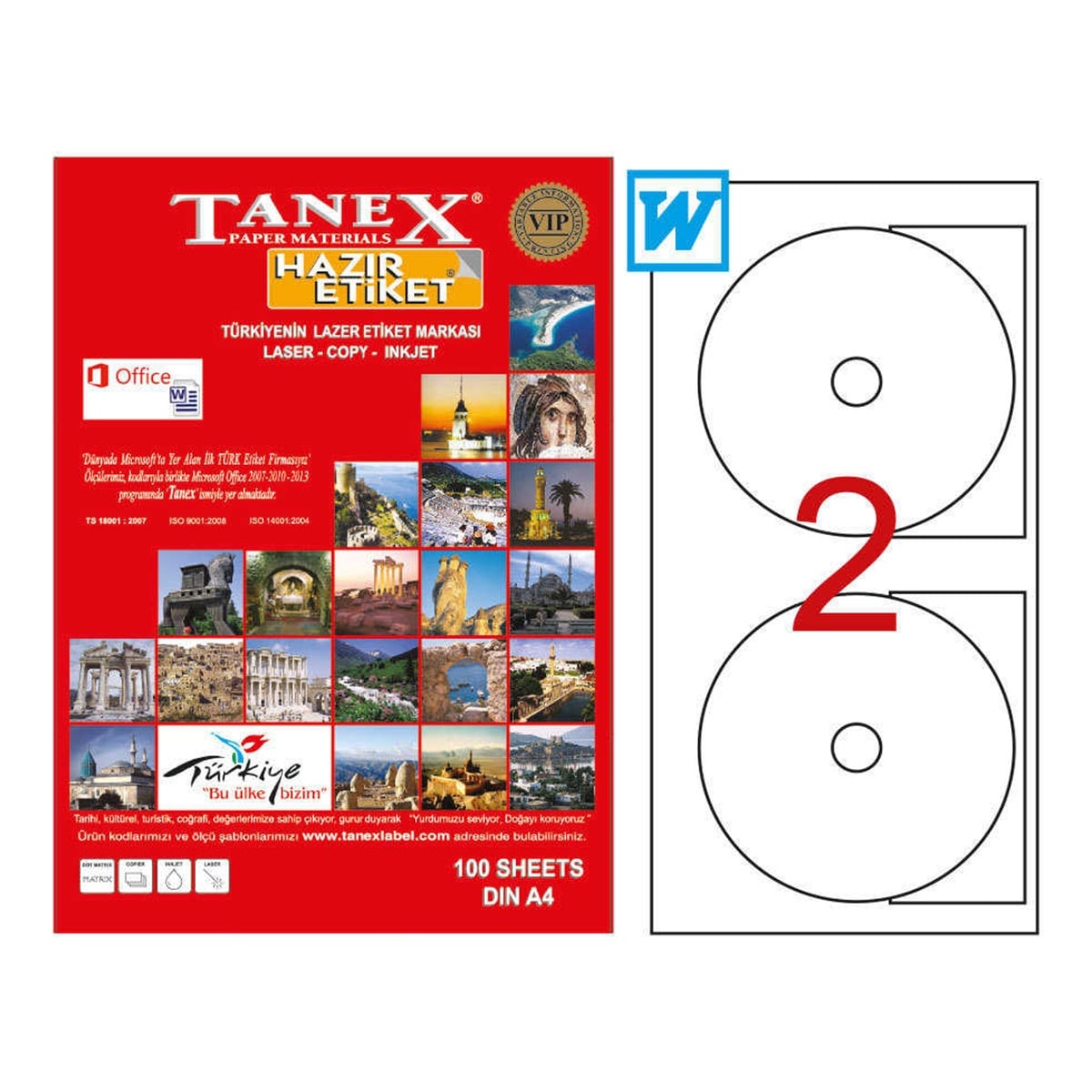 Tanex laser etiket 117mm tw-3117 (cd)