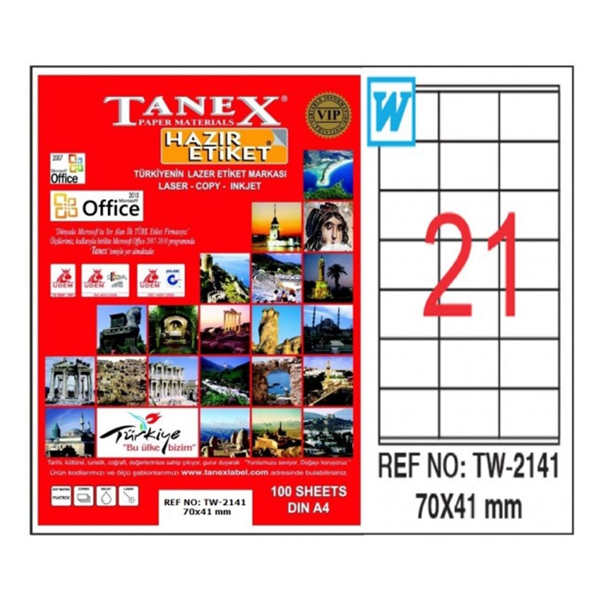 Tanex laser etiket 70x41 tw-2141