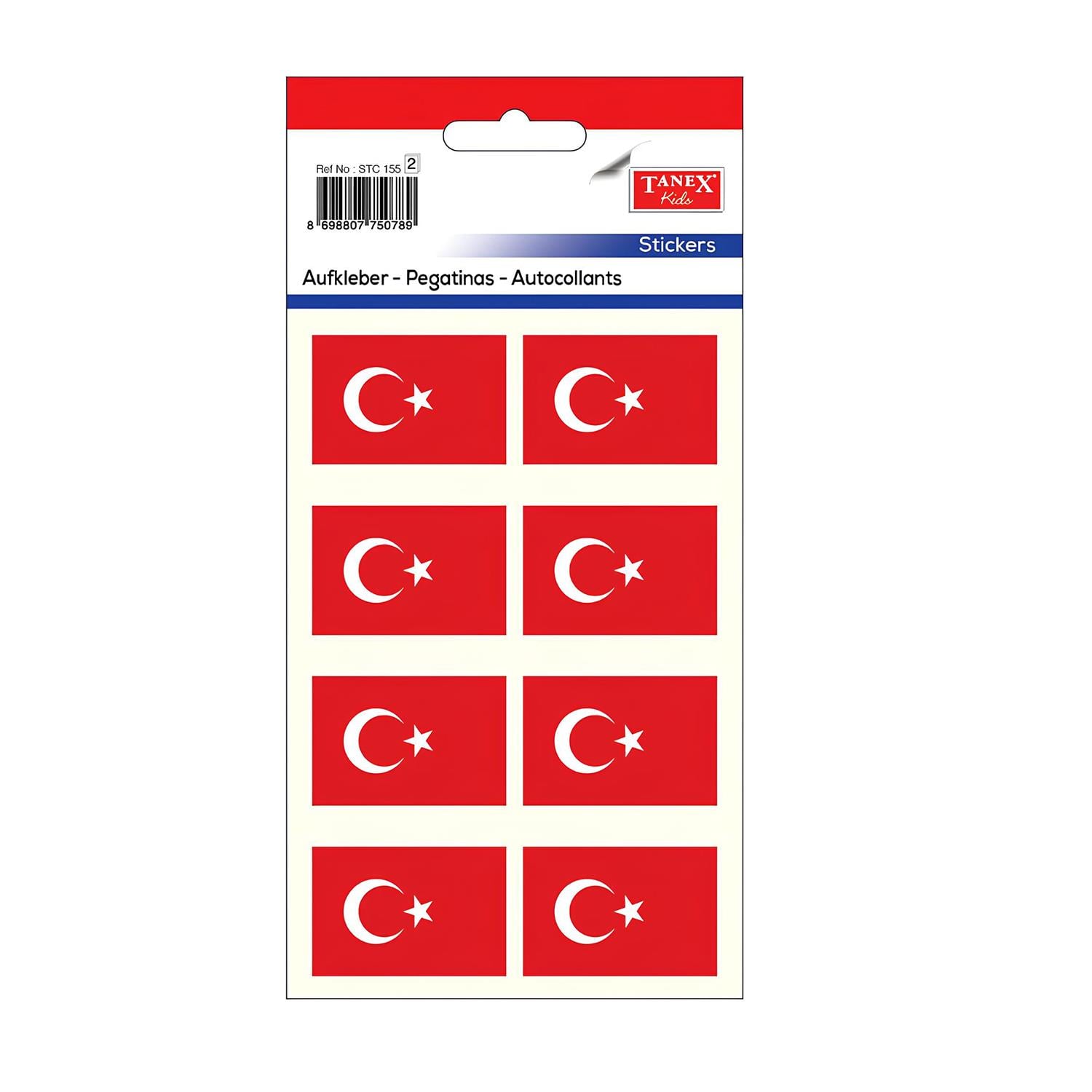 Tanex Yapışkanlı Türk Bayrağı 29x19 mm STC-155