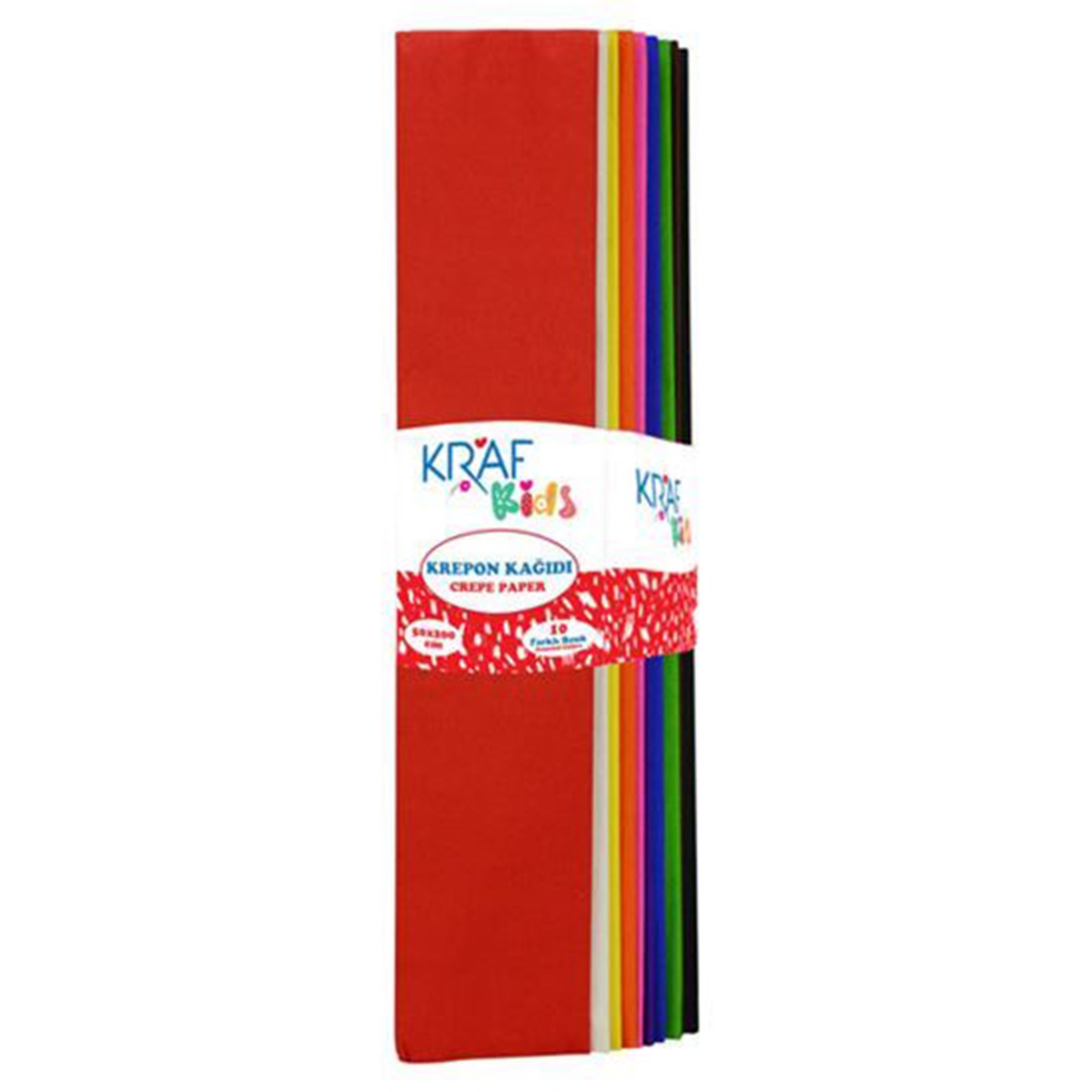 Kraf Kids Krepon Kağıdı 10 renk 50x200 Karışık Kk50