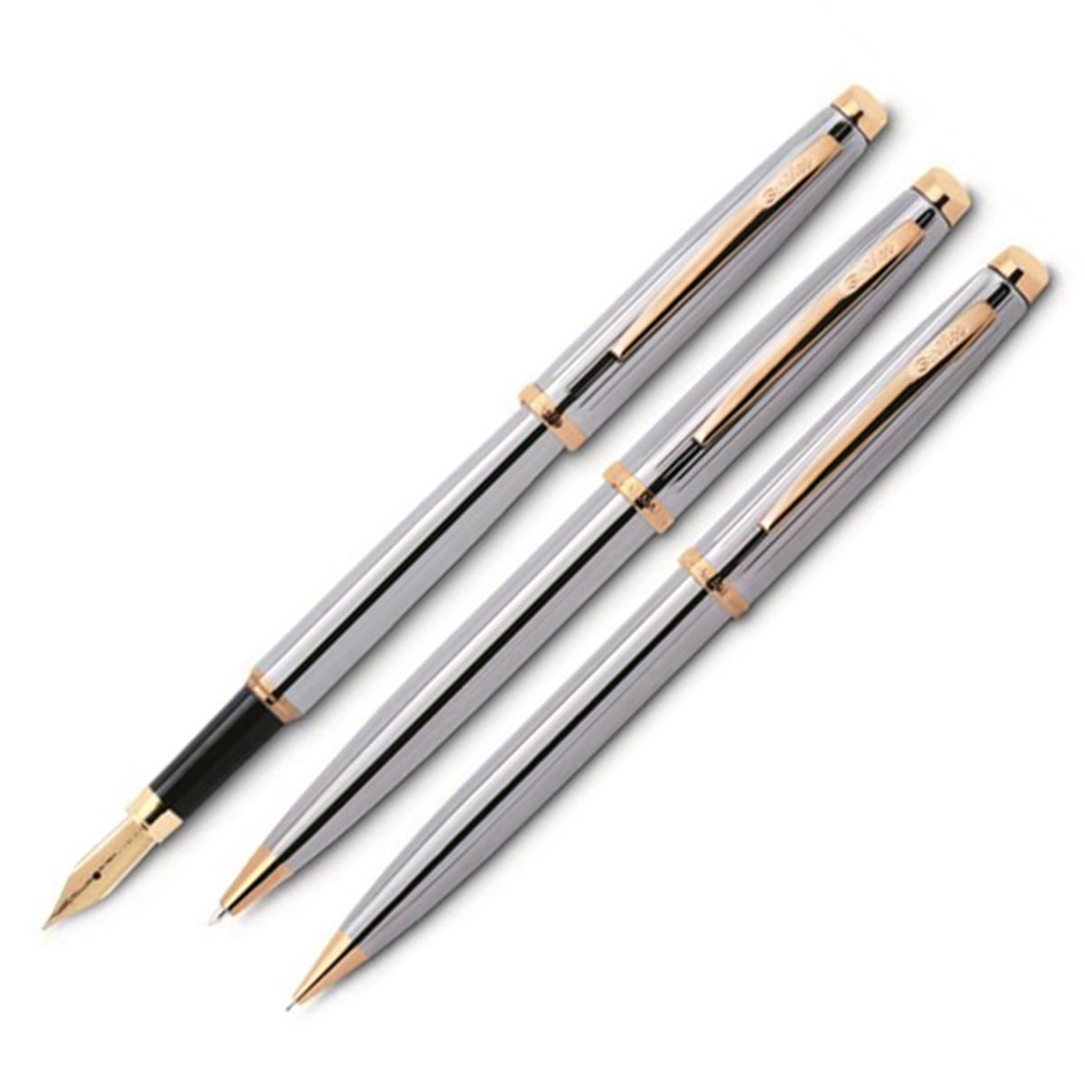 Scrikss Kalem seti 39 gold krom 3lü set