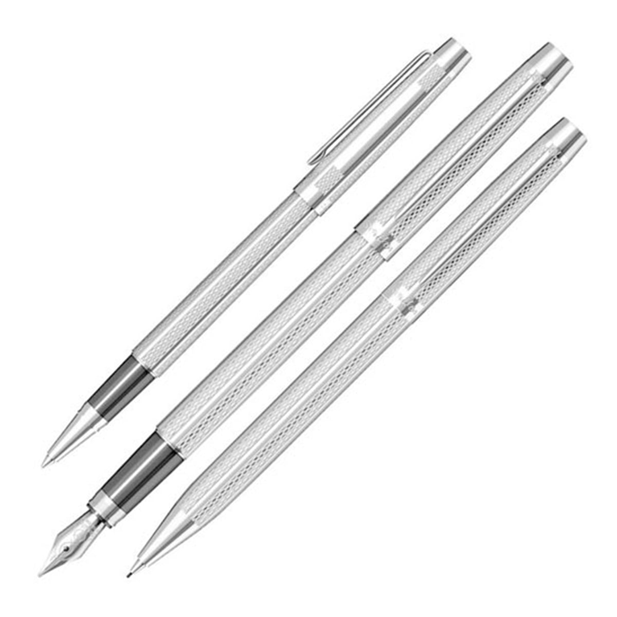 Scrikss Kalem seti 722w balık sırtı desen krom 3lü