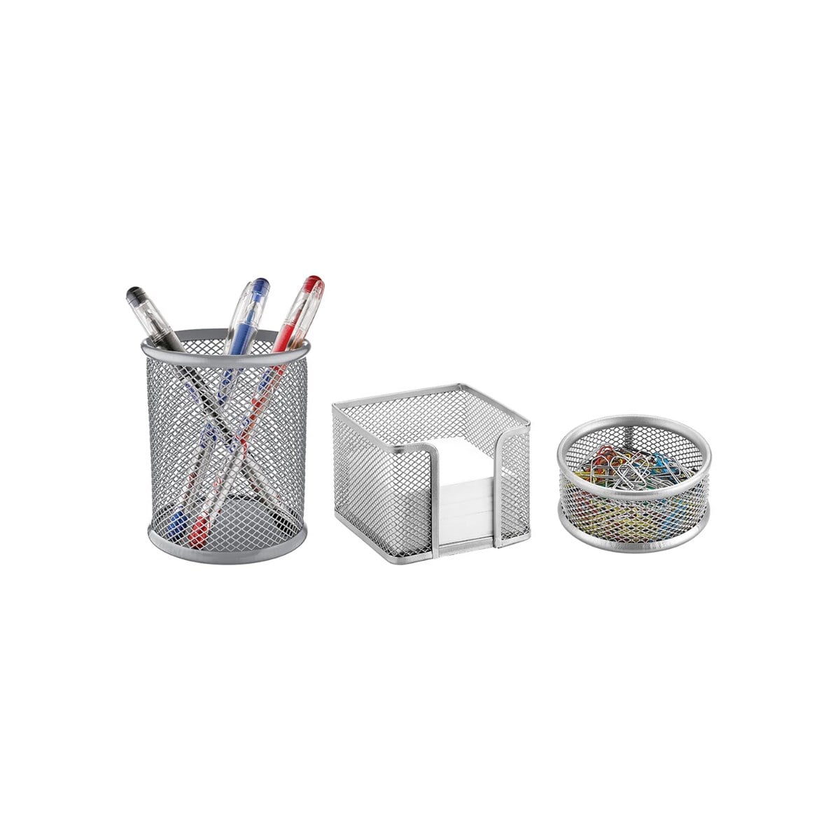 Mimaks 3'lü Metal Perfore Kalemlik Set Gri MS-3