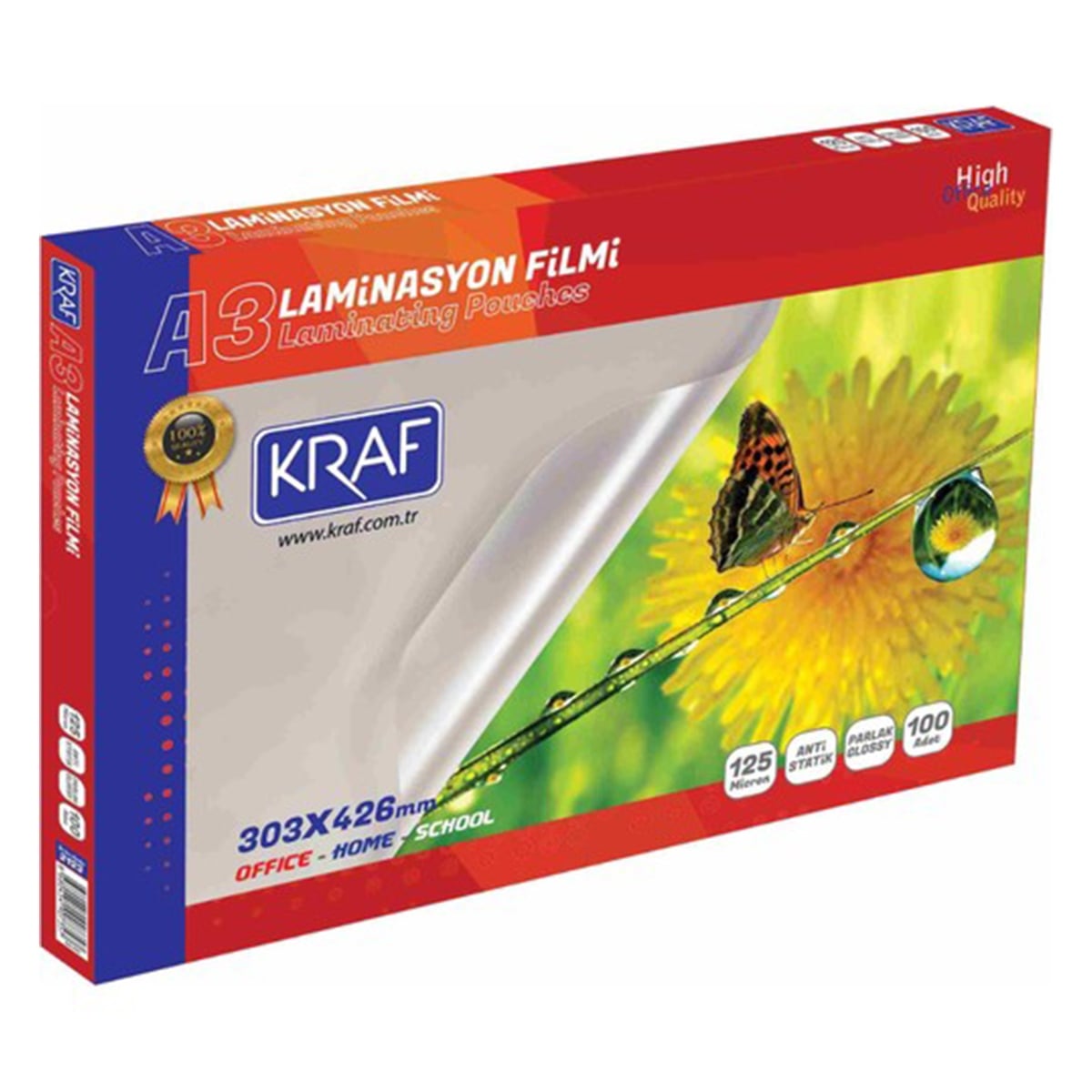 Kraf A3 Laminasyon Filmi Parlak 125 micron 2123