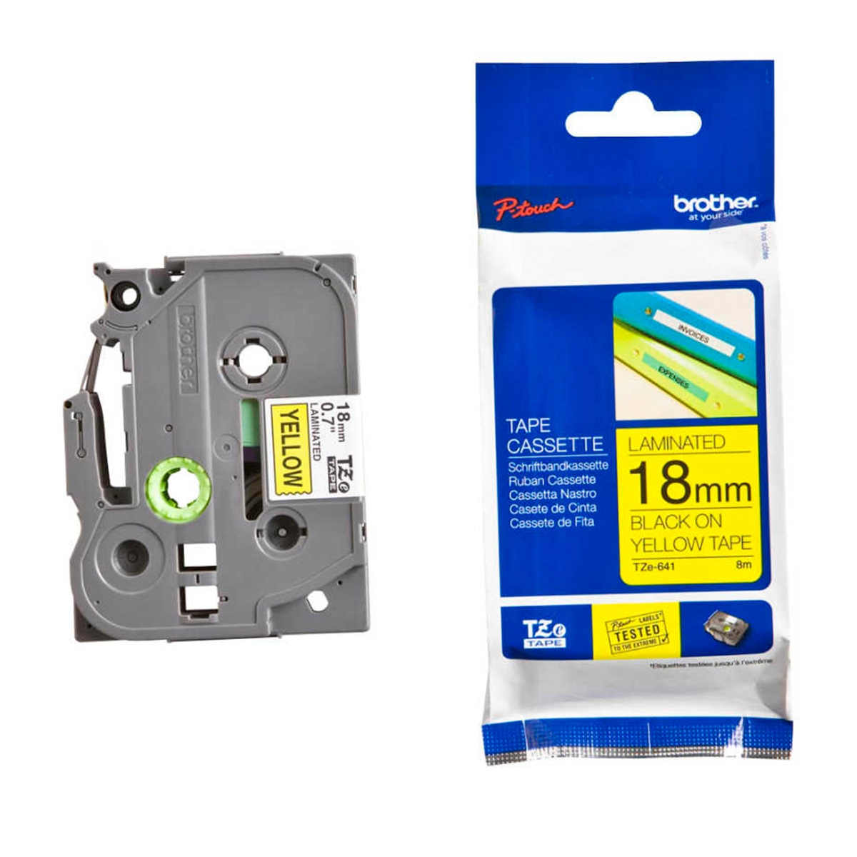 Brother tz-641 18mm sarı/siyah etiket
