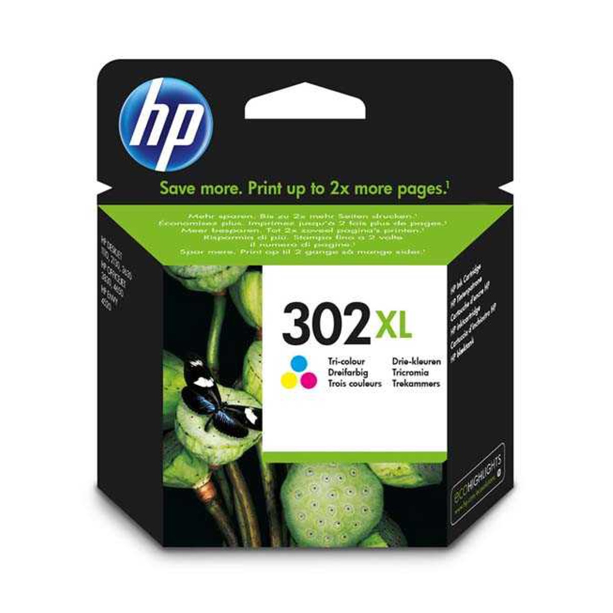 Hp f6u67ae inkjet kartuş renkli (nr:302 xl)