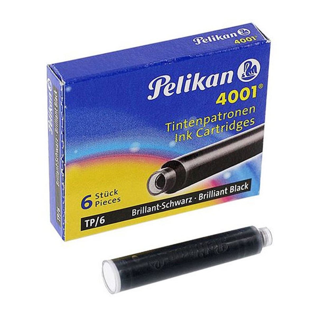 Pelikan 4001 Dolma Kalem Kartuşu Siyah 6'lı