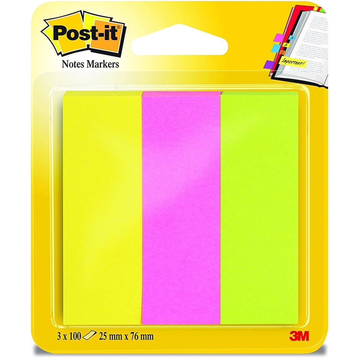 3m Post-it 671/3 üç renkli 25x76mm işaret bantı