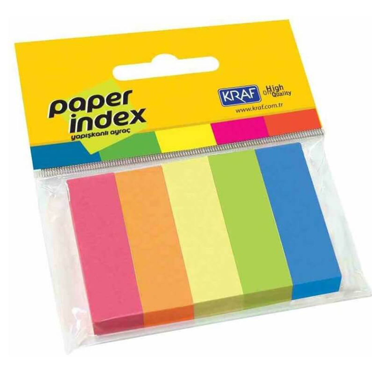 Kraf Yapışkanlı Ayraç 5 Renk x 100 sayfa index 15x50 mm 1550