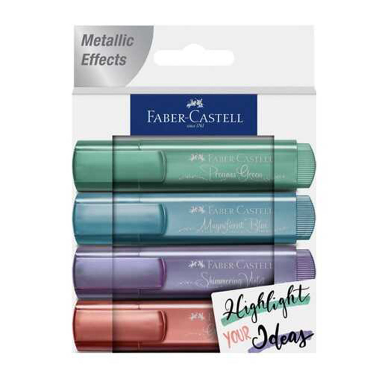 Faber Castell Fosforlu Kalem Seti 4'lü Metalik Renkler Textliner 46 154624