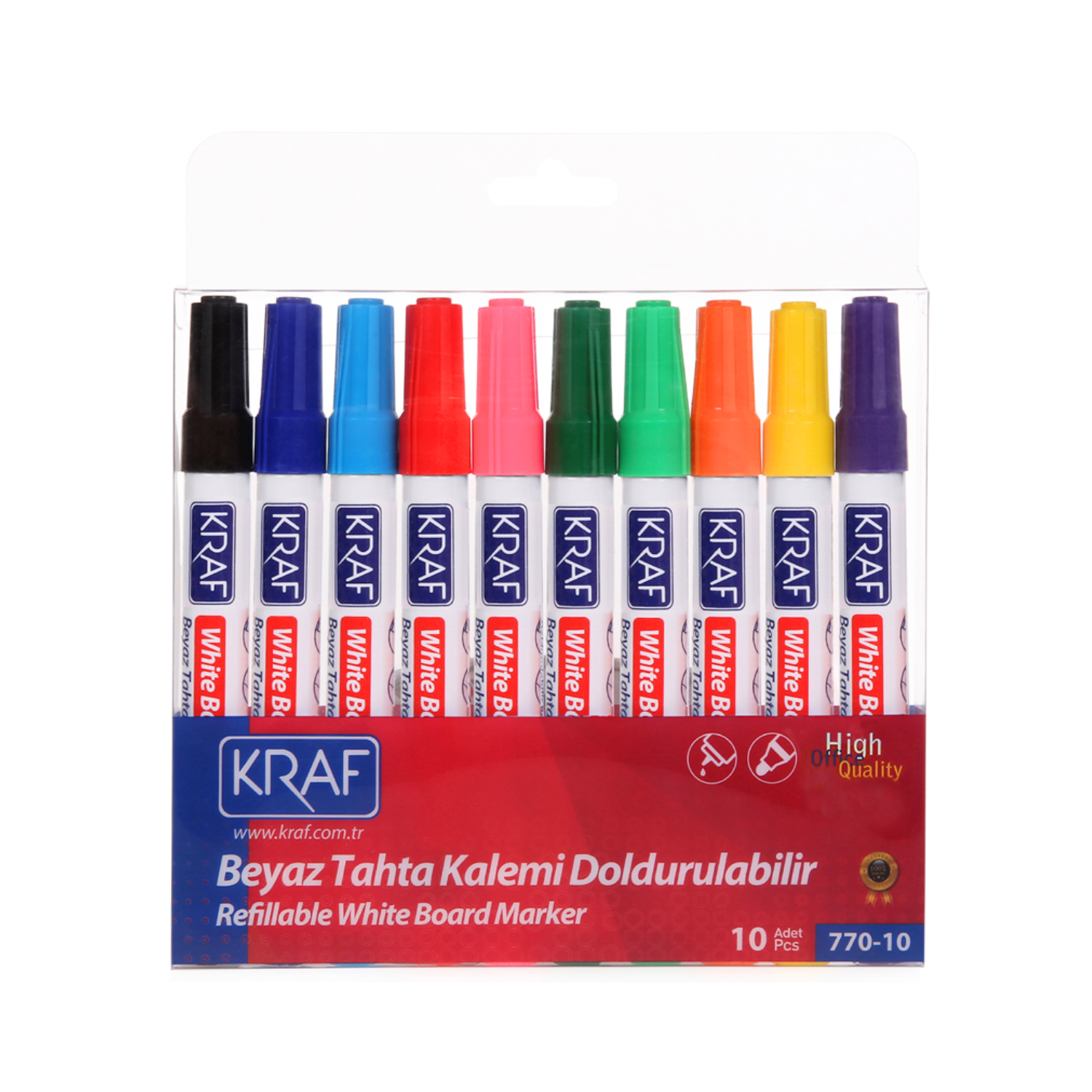 Kraf Beyaz Tahta Kalemi Seti 10 Renk 770-10