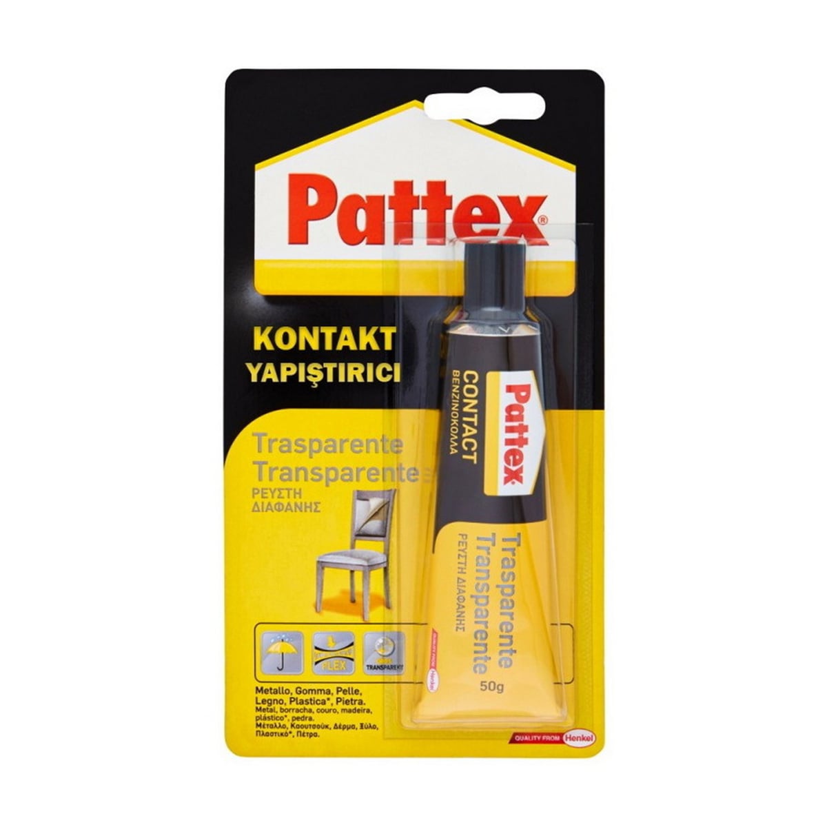 Pattex Kontakt Yapıştırıcı Metal Plastik ve Cam Şeffaf Renk 1419320