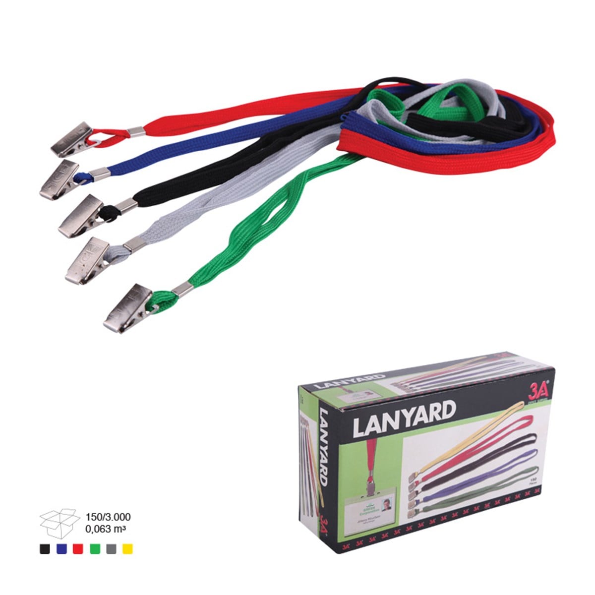 3a Yaka Kart Askı İpi Metal Klipsli Lacivert 854
