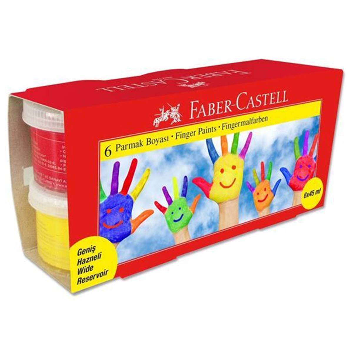 Faber Castell Parmak Boyası 6 Renkli 45ml Geniş Hazneli 5170160422