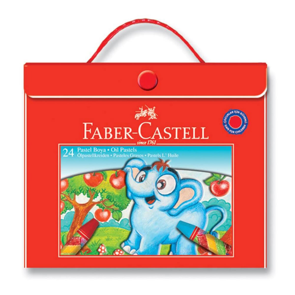 Faber Castell pastel 861 24 renk plastik çanta 125125