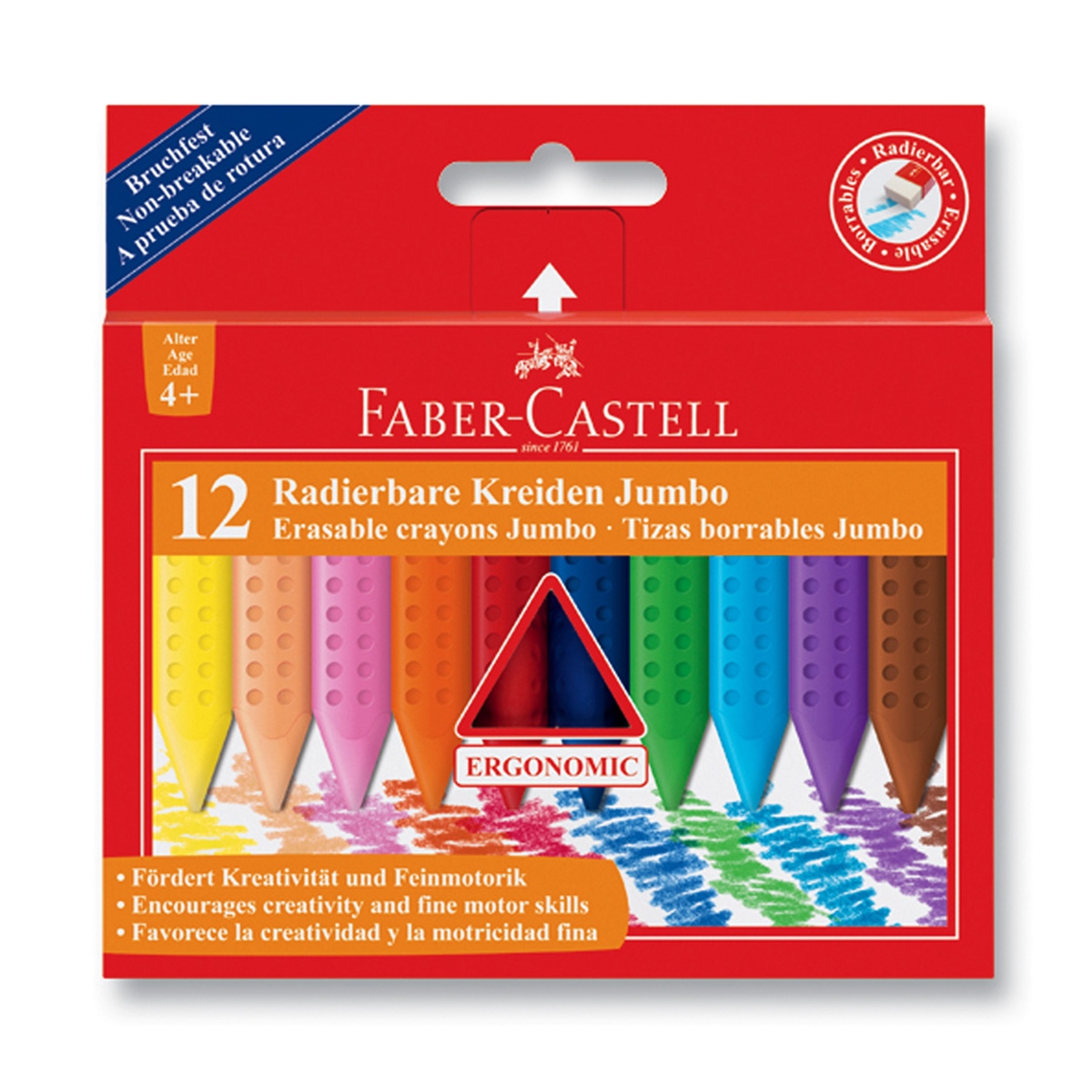 Faber Castell mumboya 12 renk grip jumbo 122540