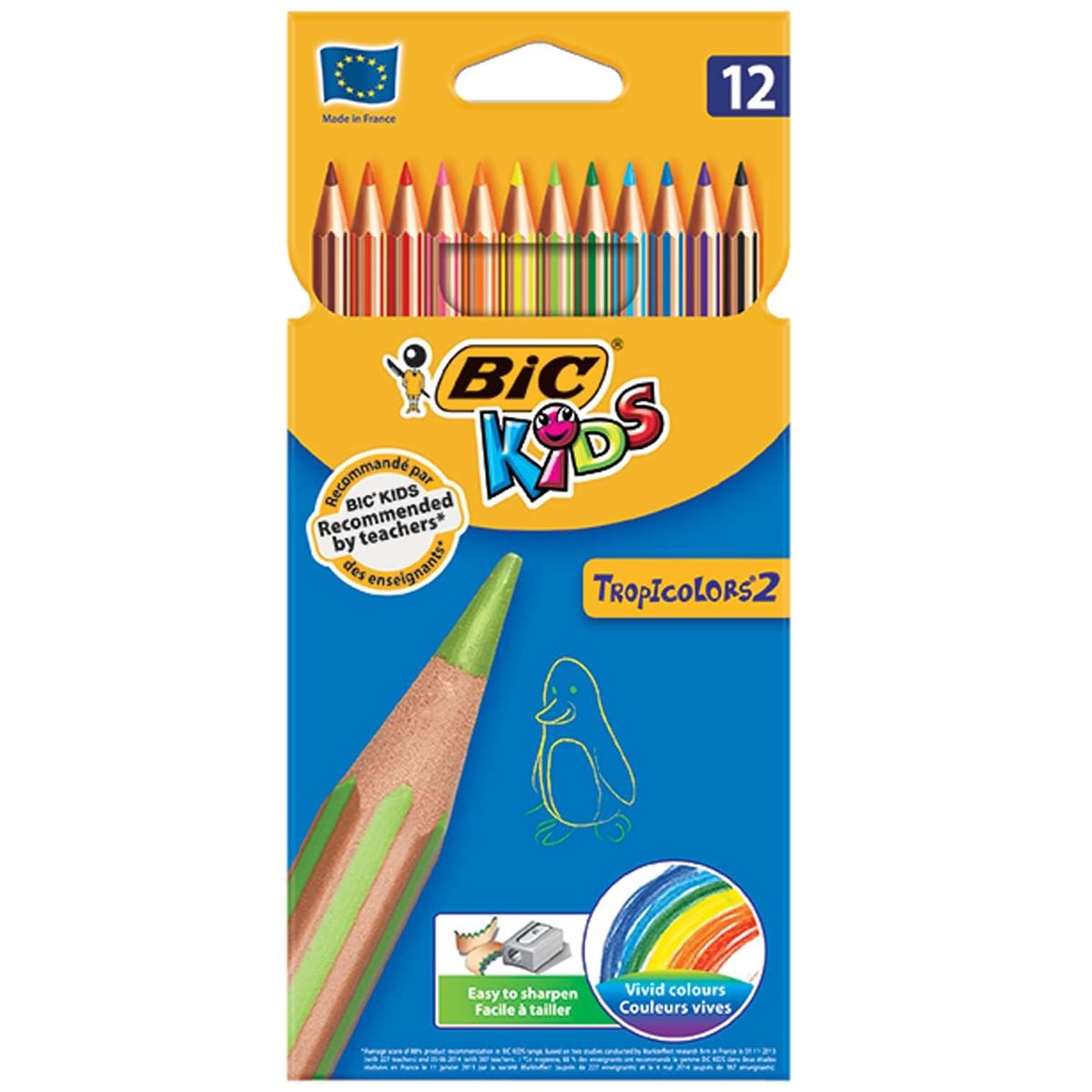 Bic Kuru Boya Kalemi 12 Renk Uzun Boy Kids Tropicolors 832566